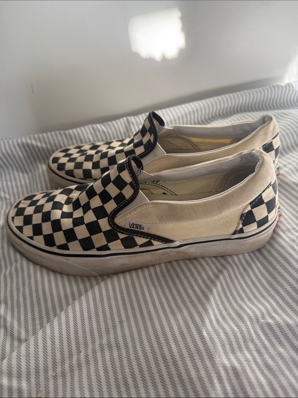 Vans Checkerboard Slip-On Sneakers — Black & White